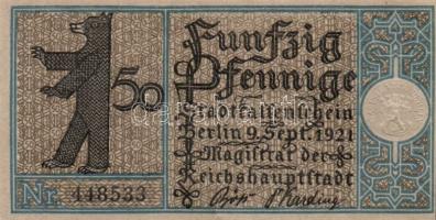 Német Birodalom / Weimari Köztársaság / Berlin 1921. 50Pf (20x) 20 klf db, teljes sor T:I,I-