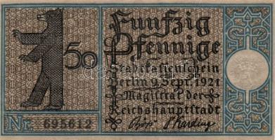 Német Birodalom / Weimari Köztársaság / Berlin 1921. 50Pf (20x) 20 klf db, teljes sor T:I,I-