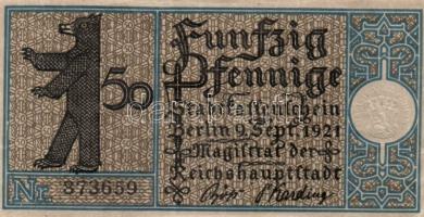 Német Birodalom / Weimari Köztársaság / Berlin 1921. 50Pf (20x) 20 klf db, teljes sor T:I,I-