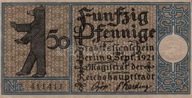 Német Birodalom / Weimari Köztársaság / Berlin 1921. 50Pf (20x) 20 klf db, teljes sor T:I,I-