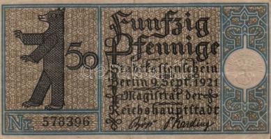 Német Birodalom / Weimari Köztársaság / Berlin 1921. 50Pf (20x) 20 klf db, teljes sor T:I,I-