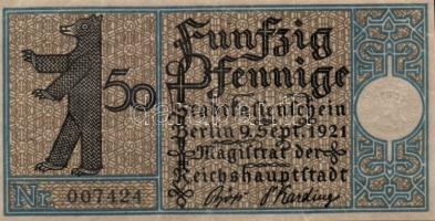 Német Birodalom / Weimari Köztársaság / Berlin 1921. 50Pf (20x) 20 klf db, teljes sor T:I,I-