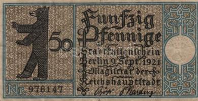 Német Birodalom / Weimari Köztársaság / Berlin 1921. 50Pf (20x) 20 klf db, teljes sor T:I,I-