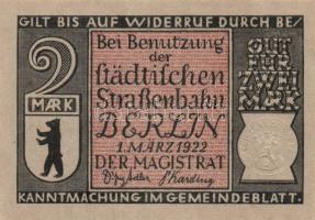 Német Birodalom / Weimari Köztársaság / Berlin 1922. 2M (10x) 10 klf db, teljes sor T:I