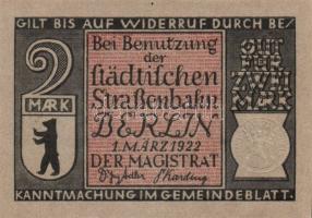 Német Birodalom / Weimari Köztársaság / Berlin 1922. 2M (10x) 10 klf db, teljes sor T:I