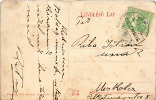 1913 Kaposvár, M. kir. honvéd laktanya, katonák. Fenyvesi Béla kiadása (EB)