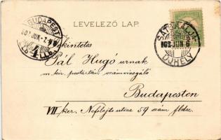 1902 Kassa, Kosice; Székesegyház, Szentháromság szobor / cathedral, Holy Trinity statue. Kosmos Műin...