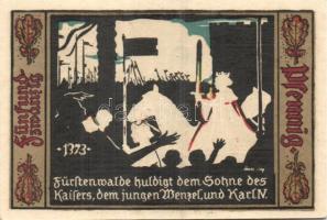 Német Birodalom / Weimari Köztársaság / Fürstenwalde 1921. 20Pf (3x) + 25Pf (3x) 50Pf (3x) 9 klf db,...