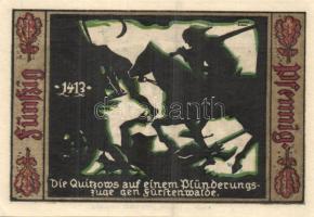 Német Birodalom / Weimari Köztársaság / Fürstenwalde 1921. 20Pf (3x) + 25Pf (3x) 50Pf (3x) 9 klf db,...