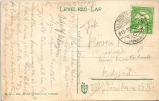 1913 Hajmáskér, Mezei gyorstüzelő ágyú, tüzérség lövéshez készenlétben, háttérben a tüzérlaktanya (á...