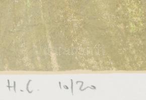 Itzchak Tarkay (1935-2012): Hölgyek. Litográfia, szignált, számozott, 10/20, 50x50 cm Üvegezett kere...