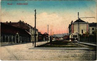 1914 Kassa, Kosice; Bethlen körút, villamos / street view, tram (fl)