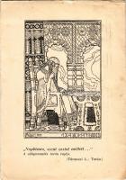 1940 Túrmezei L. Turán: Naphímes, szent asztal mellett... A világtermés turán regéje. A Magyarországi Turán Szövetség kiadása / Hungarian irredenta art s: Magyar (szakadás / tear)