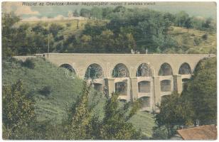 Anina, Oravica-Anina, Oravita-Anina; Oravicza-Aninai vasúti hegyipálya, Majdáni 3 emeletes viadukt. Weisz Félix kiadása / mountain railway bridge, viaduct