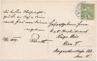 1909 Pozsony, Pressburg, Bratislava; Kossuth Lajos tér (sétatér), villamos, vár, Kozics üzlete / pro...