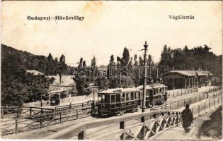 1924 Budapest II. Hűvösvölgy, villamos végállomás, Balázs Antal-féle étterem. Vasúti levelezőlapárusítás 4273. (fl)