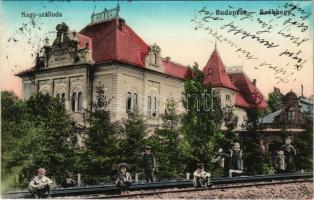 1913 Budapest XII. Svábhegy, Nagyszálloda, fogaskerekű vasútvonal, gyógyszertár (EK)