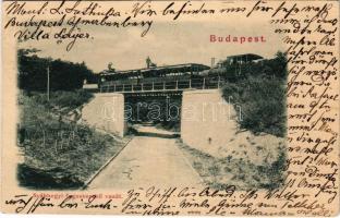 1899 (Vorläufer) Budapest XII. Svábhegy, Fogaskerekű vasút, gőzmozdony, vonat (r)