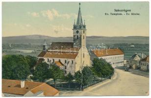 1910 Szászrégen, Sächsisch-Regen, Reghin; Evangélikus templom. Kiadja Bischitz J. / Ev. Kirche / Lutheran church (EK)