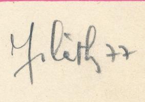 Joláthy Attila (1927-1998): FNR 777, 1977. Szitanyomat, papír, jelzett, számozott (30/100). 30x28,5 ...