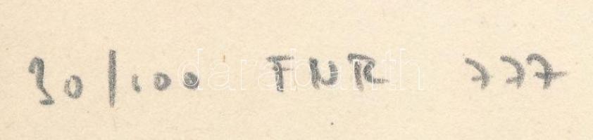 Joláthy Attila (1927-1998): FNR 777, 1977. Szitanyomat, papír, jelzett, számozott (30/100). 30x28,5 ...