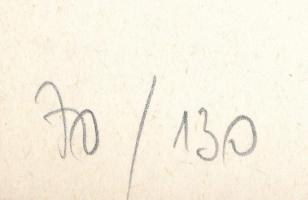 Trombitás Tamás (1952-): Geometrikus kompozíció (cím nélkül), 1982. Szitanyomat, papír, jelzett. Szá...