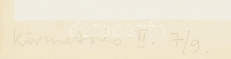 Fajó János (1937-2018): Körmetszés II, 1976. Szitanyomat, papír, jelzett, számozott (7/9). 66,5×49,5...