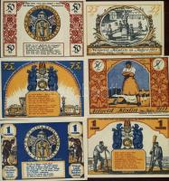 Német Birodalom / Weimari Köztársaság / Köslin 1921. 25Pf + 50Pf (2x) + 75Pf + 1M (2x) 5 klf db, tel...