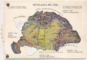 Hungaria 896-1918 - mechanikus térképes irredenta lap tokban / Map of Hungary, Irredenta mechanical postcard. Published by the Hungarian Womens National Association. Fecit: Emich