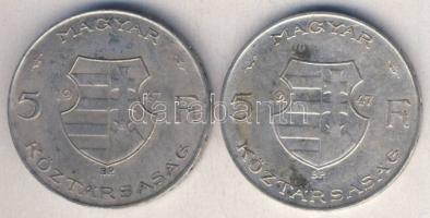 1947. 5Ft Ag "Kossuth" (2x) T:2,2/3