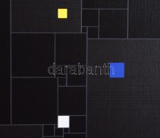 Ottó László (1966-): Squares in square/ with 3, Fibonacci sequence, 2017. Akril, vászon, jelzett a h...