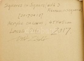 Ottó László (1966-): Squares in square/ with 3, Fibonacci sequence, 2017. Akril, vászon, jelzett a h...