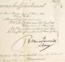 1911 Bausznern Ármin, az Osztrák-Magyar Cs. és Kir. Haditengerészet (K. u. k. Kriegsmarine) tisztjén...