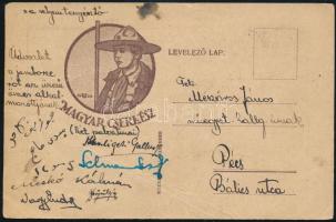 cca 1920 Magyar Cserkész reklám lap kétoldalas nyomással