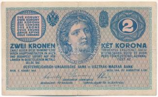 1914. 2K "B 1040 787.230" T:F / Hungary 1914. 2 Korona "B 1040 787.230" C:F Adamo