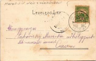 1904 Budapest XIII. Lipót körút, Margit híd, villamos (fl)