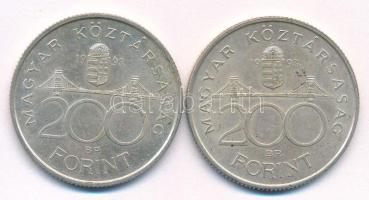 1993. 200Ft "MNB" Ag (2xklf) T:XF Adamo F13