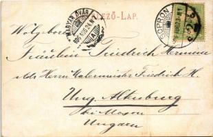 1906 Sopron, Kossuth út, villamos. Kummert L. utóda kiadása (fl)