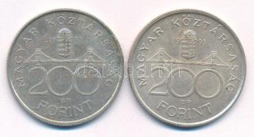 1993. 200Ft "MNB" Ag (2xklf) T:XF Adamo F13