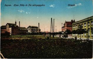 1915 Sopron, Haas Fülöp és fia szőnyeggyára, sörgyár, villamos (EK)