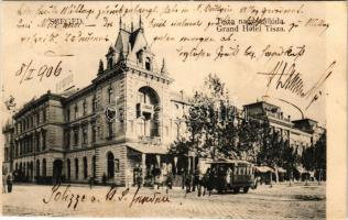 1906 Szeged, Grand Hotel Tisza szálloda, lóvasút