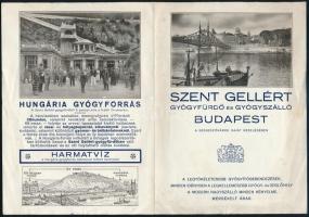 cca 1930 Szent Gellért gyógyfürdő és Gyógyszálló képes reklám nyomtatvány 4p.