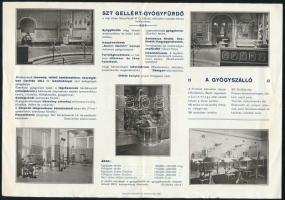 cca 1930 Szent Gellért gyógyfürdő és Gyógyszálló képes reklám nyomtatvány 4p