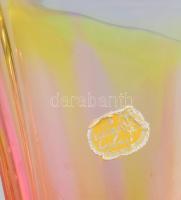 Bohemia vastagüveg váza, kis kopással, címkével jelzett, m: 27 cm