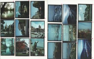 Tomori Ede (1920-1997): Budapest. 4 db vintage mozaik 9-9 képpel, felirat nélkül, a művész hagyatéká...