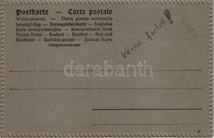 Kézzel festett téli táj / Hand-painted winter landscape art postcard (EK)