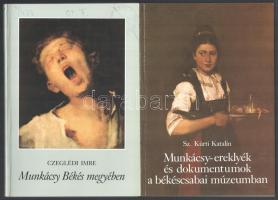 Munkácsy Mihállyal kapcsolatos 2 db kötet: Czeglédi Imre: Munkácsy Békés megyében. Békéscsaba, 1994, Békés Megyei Múzeumok Igazgatósága. Fekete-fehér illusztrációkkal. Kiadói papírkötésben, volt könyvtári példány. + Sz. Kürti Katalin: Munkácsy-ereklyék és dokumentumok a békéscsabai múzeumban. Békéscsaba, 1994, Békés Megyei Múzeumok Igazgatósága. Fekete-fehér képekkel gazdagon illusztrált. Kiadói papírkötésben, volt könyvtári példány