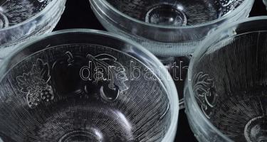 Gyümölcsmintás fagylaltos kehely garnitúra, 6 darab, hibátlan, m: 12 cm
