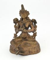 Bronz Tara Buddha szobor. m: 16 cm