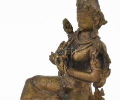 Bronz Tara Buddha szobor. m: 16 cm